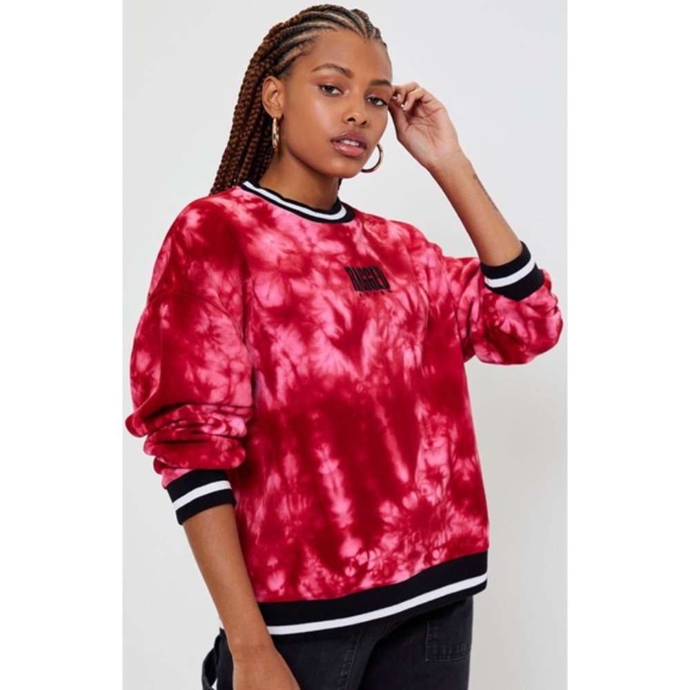 THE RAGGED PRIEST Proud Pink Tie Dye Sweatshirt - Picture 2 of 10